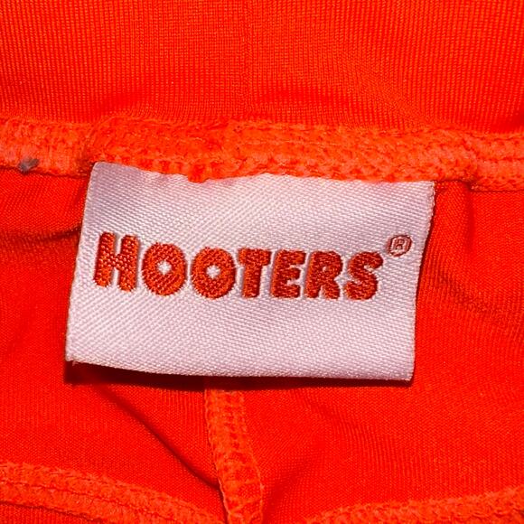 Hooters Orange Staff Waitress Spandex Booty Shorts Size XS - Picture 3 of 11